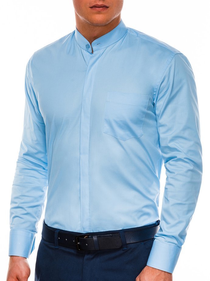 Koszula męska elegancka z długim rękawem 508K - błękitna