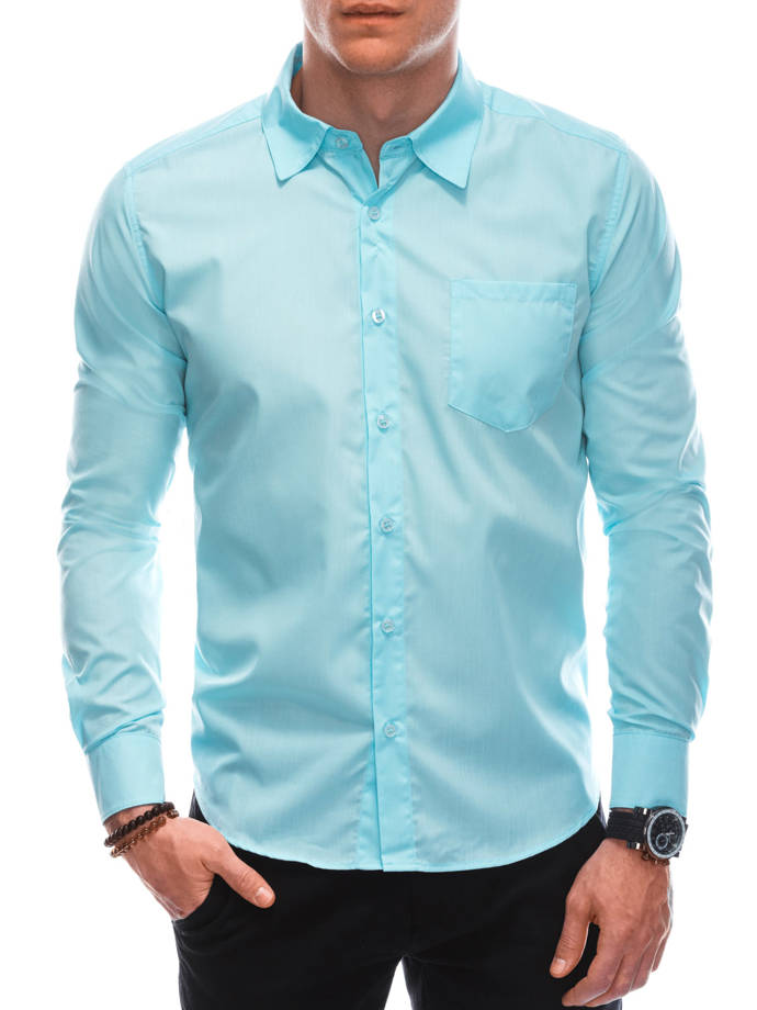 Koszula męska z długim rękawem 597K - jasnoniebieska