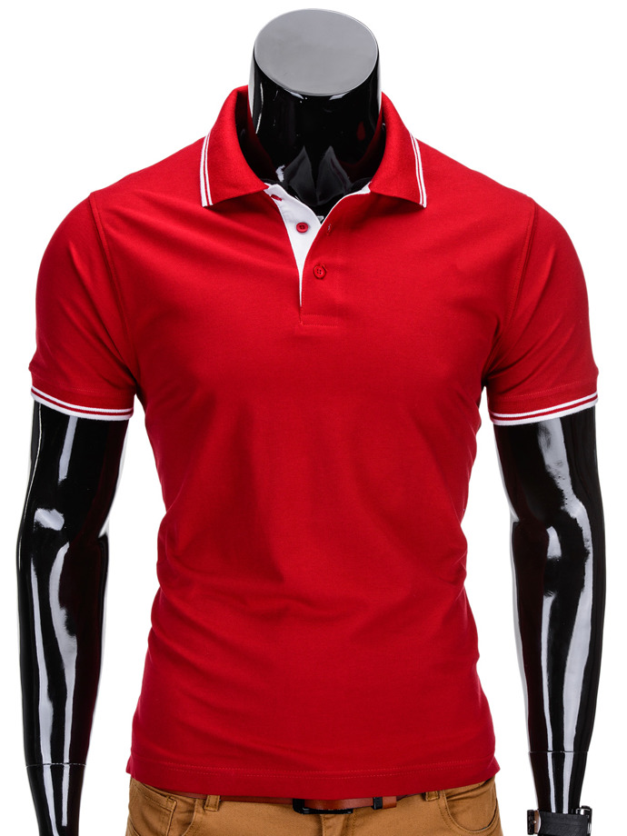 Koszulka męska polo bez nadruku 914S - czerwona