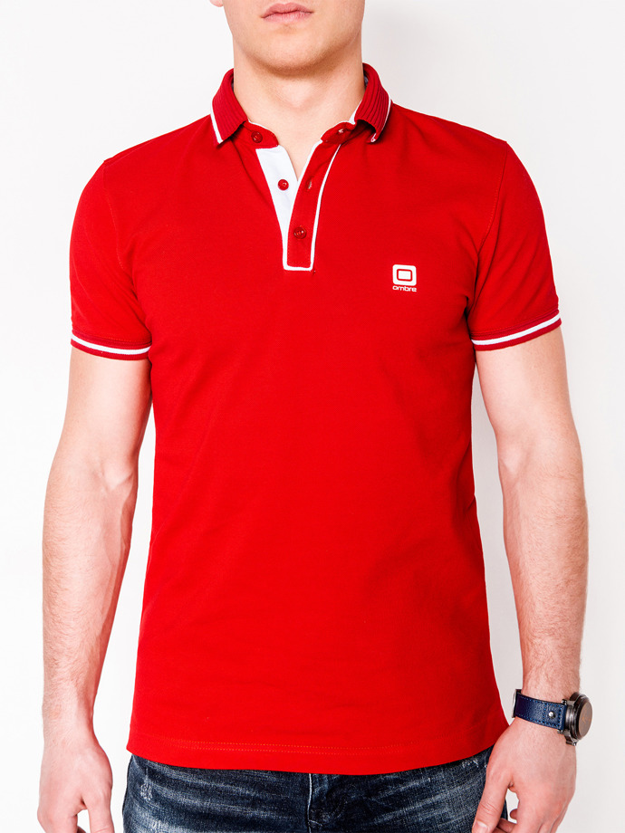 Koszulka męska polo bez nadruku 920S - czerwona