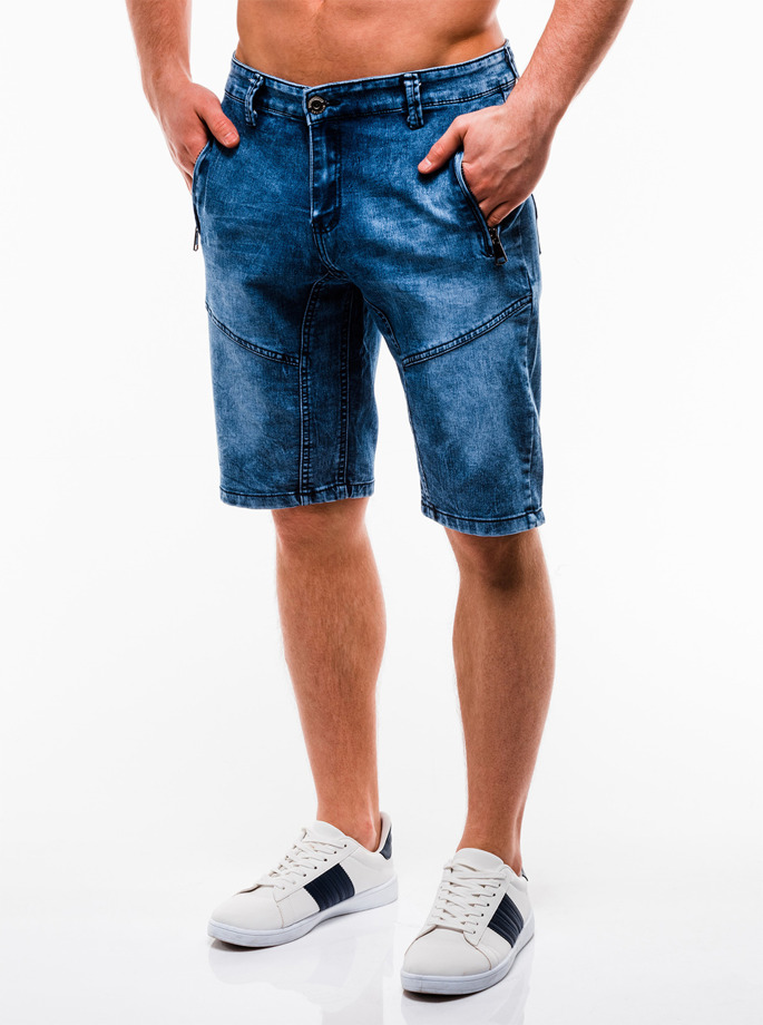 Krótkie spodenki męskie jeansowe 129W - niebieskie