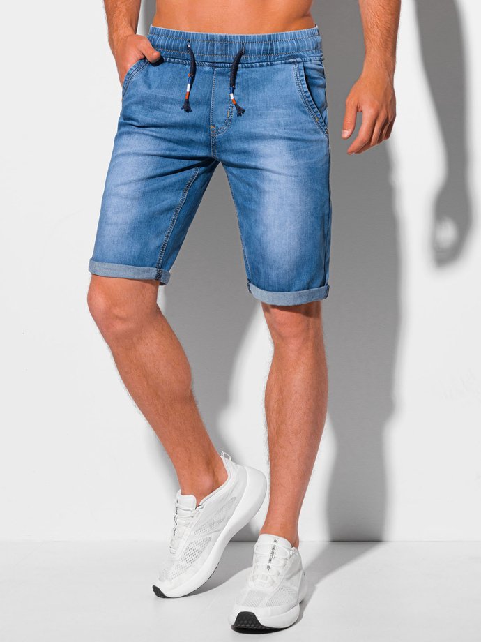 Krótkie spodenki męskie jeansowe 358W - jasnoniebieskie