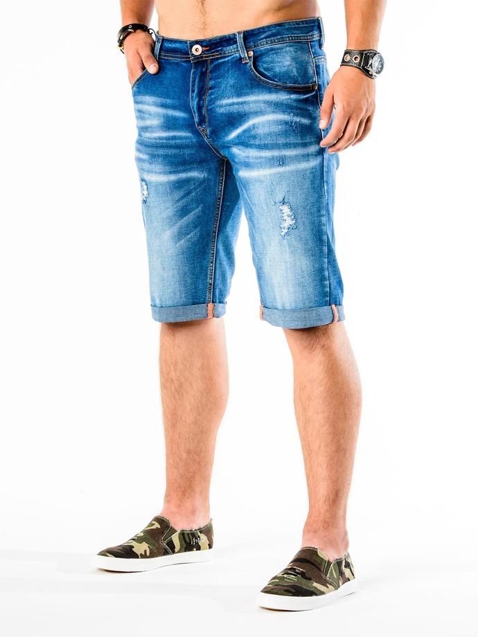 Spodenki męskie jeansowe 009W - niebieskie