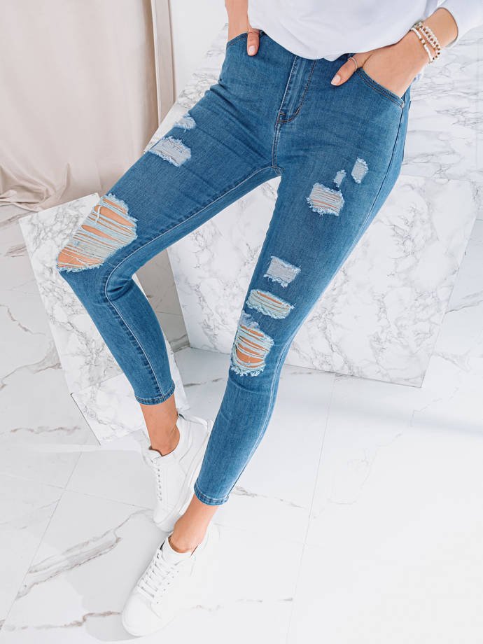 Spodnie damskie jeansowe 078PLR - niebieskie