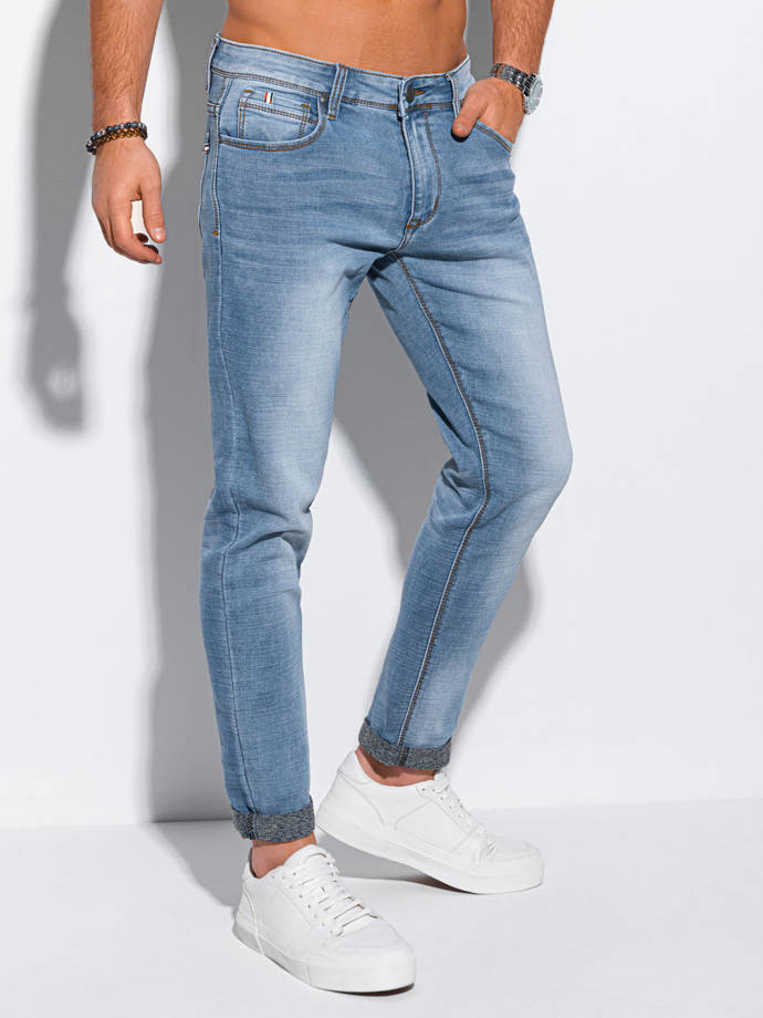 Spodnie męskie jeansowe 1101P - jasnoniebieskie