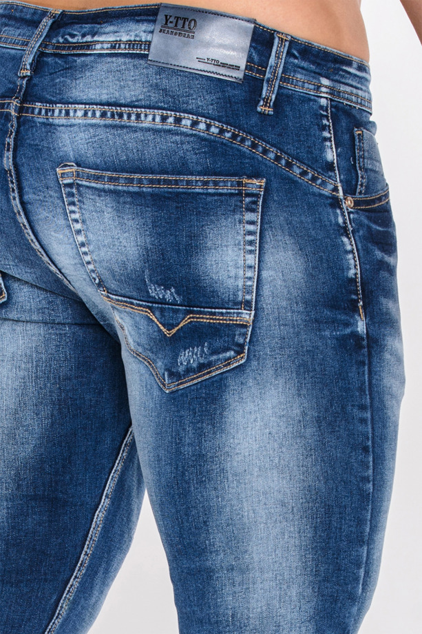 Spodnie męskie jeansowe 394P - niebieskie
