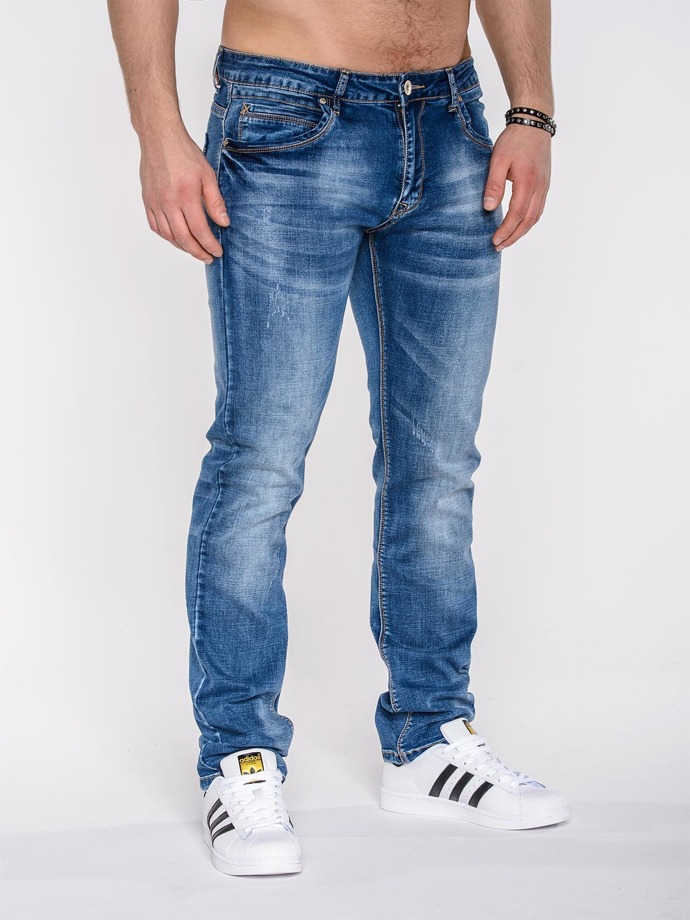 Spodnie męskie jeansowe 498P - niebieskie
