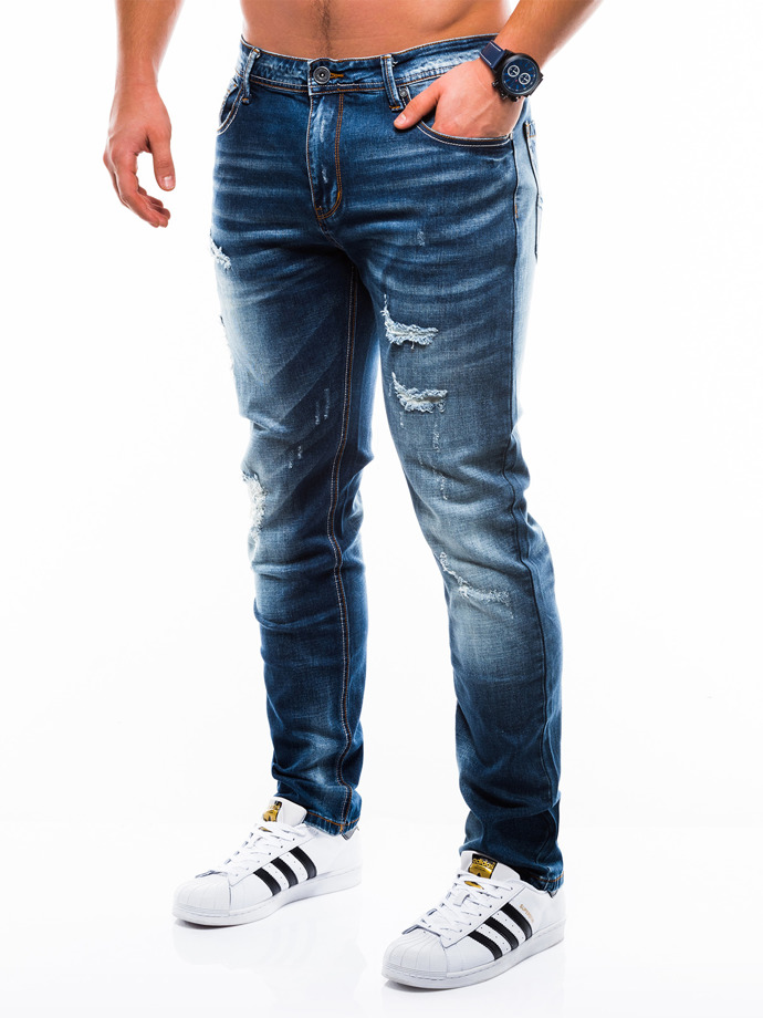 Spodnie męskie jeansowe 810P - niebieskie