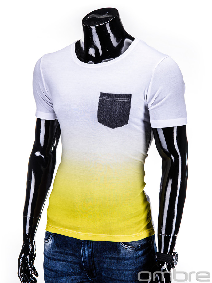 T-shirt 500S - biało-żółty