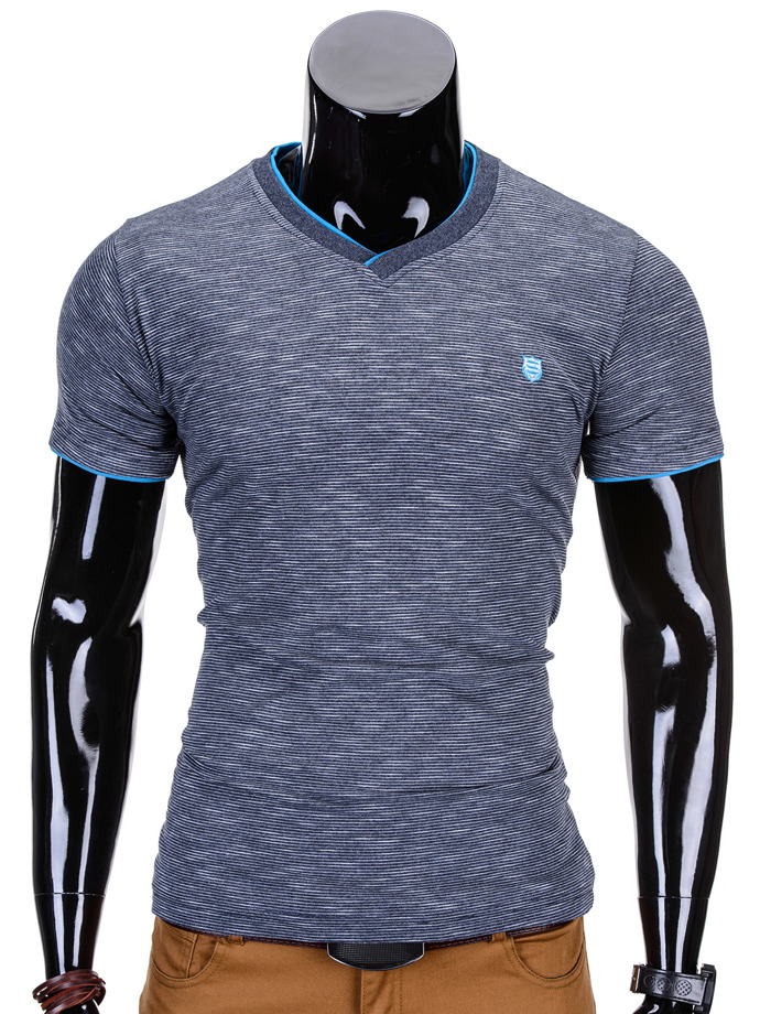 T-shirt 734S - granatowy/niebieski