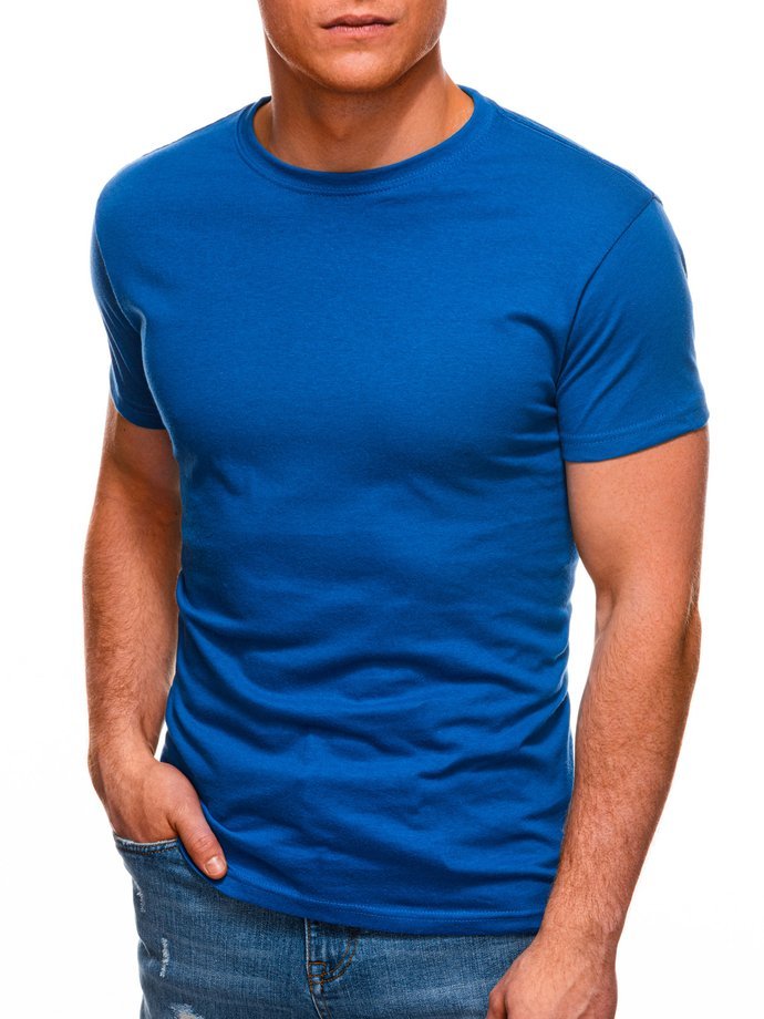 T-shirt męski basic 970S - niebieski