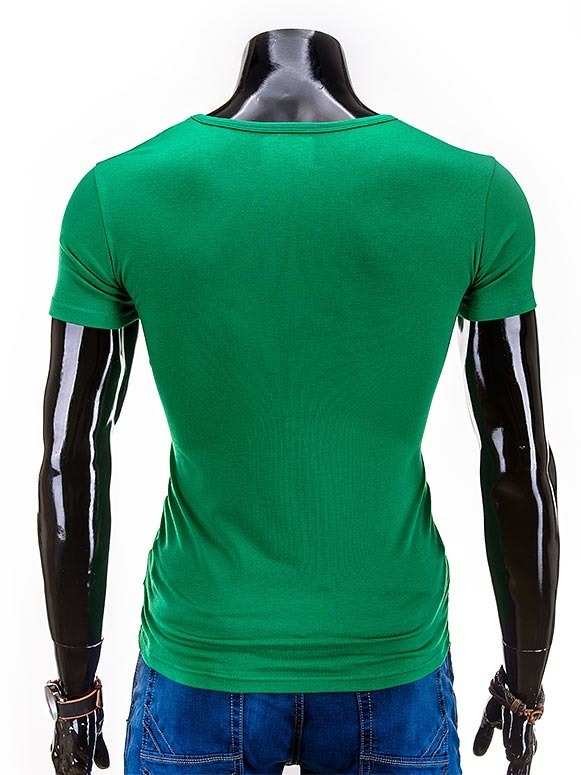 T-shirt męski bez nadruku 605S - zielony