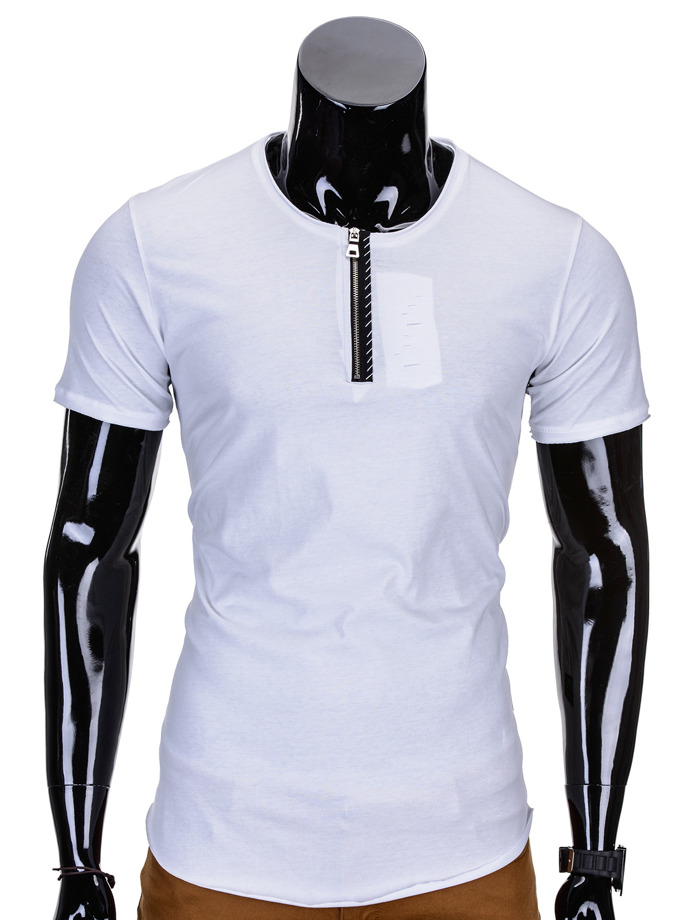 T-shirt męski bez nadruku 721S - biały
