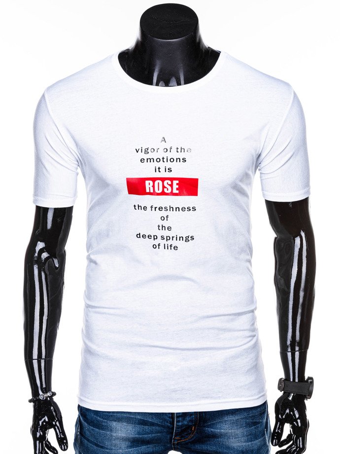 T-shirt męski z nadrukiem 1273S - biały