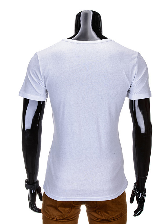 T-shirt męski z nadrukiem 688S - biały