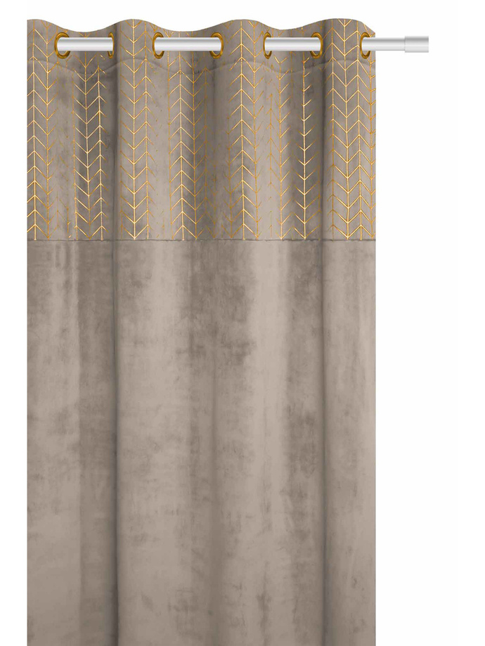 Zasłona Velvetowa Nord140x250 498A - ciemnobeżowa