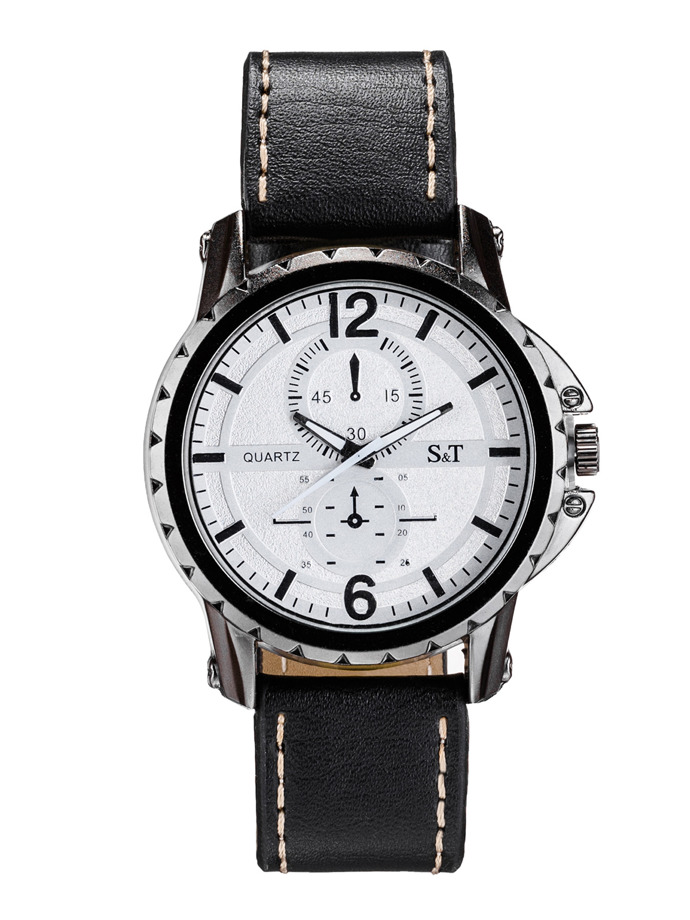 Zegarek męski 132A - czarny/biały